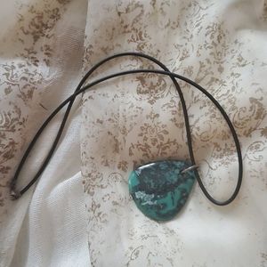 Green and black stone necklace
